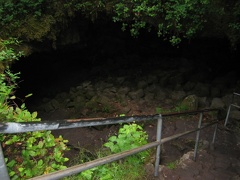 the stairs down to the cave